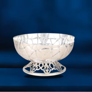 Premium Silver Pedestal Bowl with Filigree Base